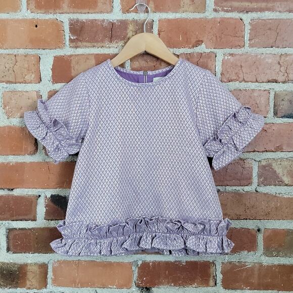 Peek short sleeve purple top M/6-7 - Picture 1 of 4